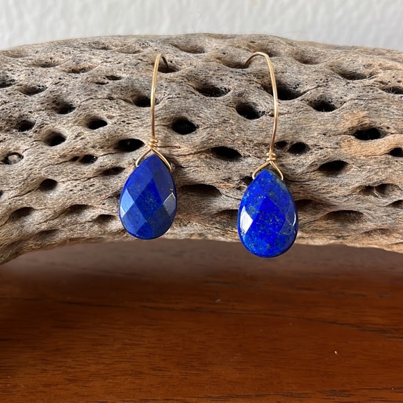 Hand crafted Lapis Lazuli Teardrop Earring - Picture 2 of 7